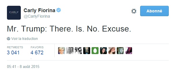 Traduction: Mr. Trump: Il n'y a pas d'excuse.