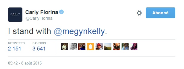 Traduction; Je soutiens Megyn Kelly.