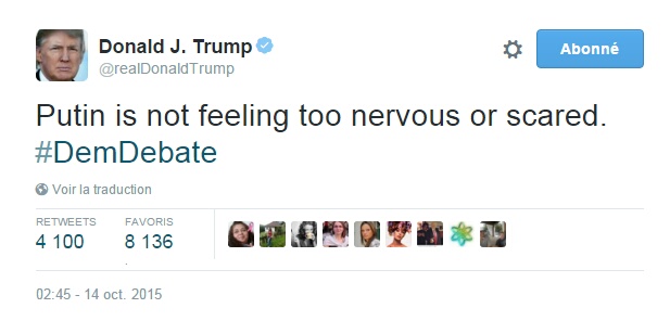 Traduction: Poutine ne se sent pas trop nerveux ou effrayé. 