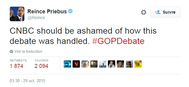 Traduction: CNBC devrait avoir honte de la manière dont le débat a été géré. 