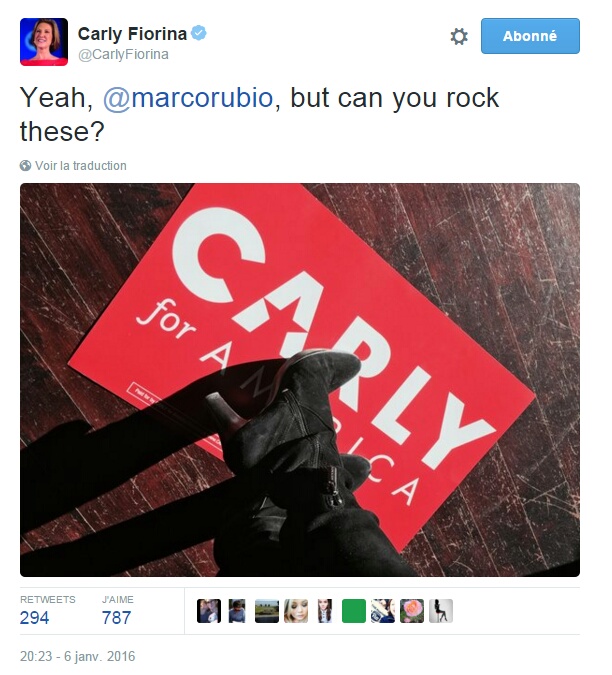 Traduction: Yeah, Marco Rubio, mais peux-tu porter celles-ci ?