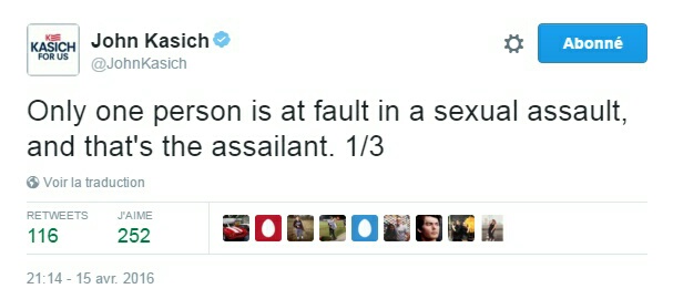Traduction: Il n'y a qu'une seule personne fautive lors d'une agression sexuelle, et il s'agit de l'agresseur.