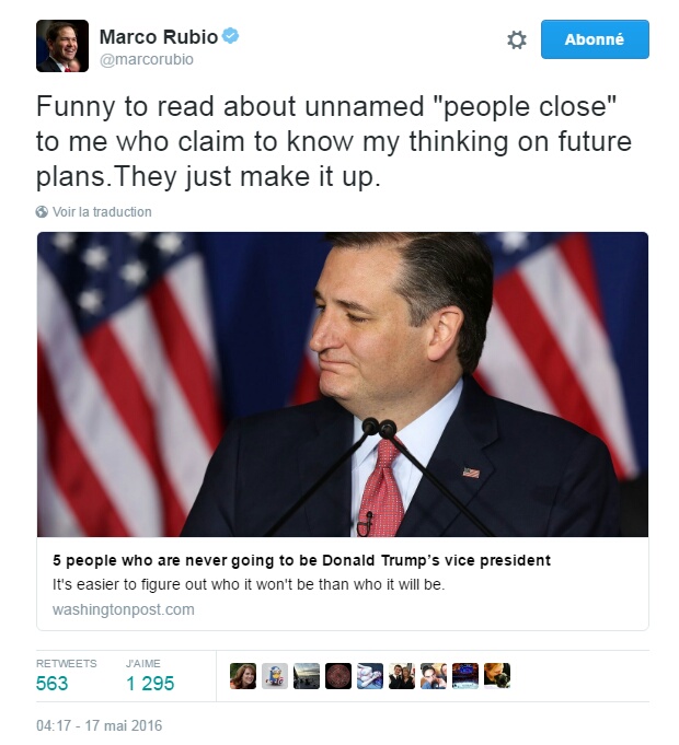 Traduction: Marrant d'apprendre que des personnes anonymes "proches" de moi prétendent connaître mes pensées quant à mes intentions futures. Ils ne font que les inventer.