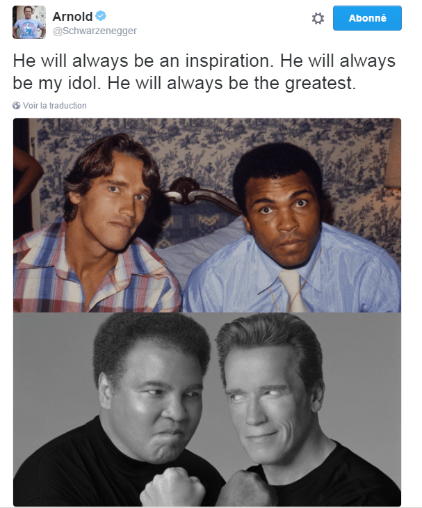 Traduction: Il sera toujours une inspiration. Il sera toujours mon idole. Il sera toujours le plus grand.