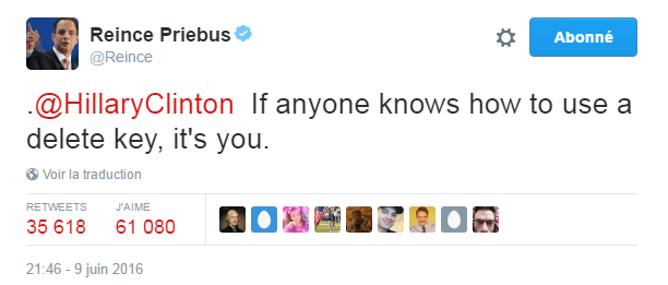 Traduction: Si quelqu'un sait se servir de la touche supprimer, c'est vous.