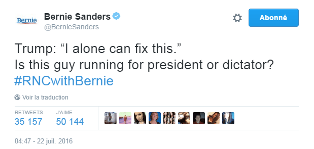 Traduction: Trump: "Je peux réparer ceci tout seul". Cet homme est -il candidat à la présidence ou au poste de dictateur?