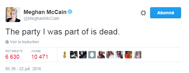 Traduction: Le parti dont je faisais partie est mort.