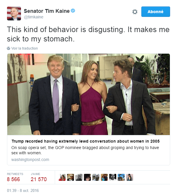 Traduction: Ce genre de comportement est répugnant. Cela me rend malade.