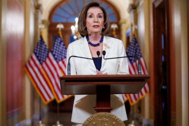 Speaker of the House Nancy Pelosi announces she is asking for the House Judiciary Committee to proceed with articles of impeachment against US President Donald J. Trump, Washington, USA - 05 Dec 2019